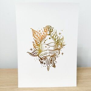 Harry Potter Felix Felicis Gold Foil Print